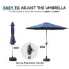 9FT Patio Umbrella, Outdoor Table Umbrella with Push Button Tilt and Crank, UV Protection Waterproof Market Sun Umbrella with 8 Sturdy Ribs for Garden