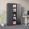 72"H Metal Garage Storage Cabinet, Black Tool Steel Locking Cabinet with Doors and 4 Shelves