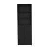 Home 2-Door Bookcase, Modern Storage Unit with Dual Doors and Multi-Tier Shelves