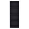 Home Bookcase with 4-Shelf Modern Display Unit for Books and Decor -Black -Office