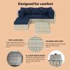 Patio Furniture Set 5 Pieces Wicker Outdoor Conversation Set All-Weather Sectional Patio Sofa with Water Resistant Thick Cushions and Coffee Table for