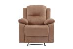 Elegant Modern Peat Color Microfiber Motion Recliner Chair 1pc Couch Manual Motion Plush Armrest Tufted Back Living Room Furniture