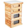 VEVOR Bee Hive 40 Frame Bee Hives Starter Kit, Beeswax Coated Cedar Wood, 2 Deep + 2 Medium Bee Boxes Langstroth Beehive Kit