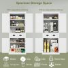 Flamaker 72 "Kitchen pantry, freestanding pantry for kitchen, dining room and living room, pantry with adjustable shelves,