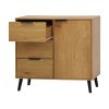 Storage Cabinet with 3 Drawers & Adjustable Shelf, Mid Century Cabinet with Door, Accent Cabinet for Living Room, Home Office, Entryway