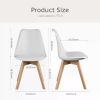 Dining Chairs Set of 4, Dining Room,Kitchen , Mid Modern chairs, PU Leather Upholstered with Wood Legs,Kitchen&Dining Room,White