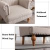 Linen Accent Chairs Set Of 2 With Nailhead Trim & Wood Legs Comfy Upholstered , living Room Chairs