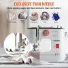 VEVOR Sewing Machine, Portable Sewing Machine for Beginners with 12 Built-in Stitches, Reverse Sewing