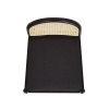 Panama 26.5" Curved Back Cane Rattan Counter Stool, Set of 2, Ebony Black Boucle