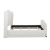 Marcella Upholstered Shelter Headboard Bed Set, King, Antique White Polyester
