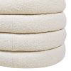 Fuji 49" Upholstered Oval Storage Bench, Ivory White Boucle