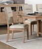 Light Oak Finish Beautiful Dining Chairs Set of 2pc, Upholstered Seat and Back Beige Fabric Rustic Look Ladderback Wooden Dining Kitchen Furniture