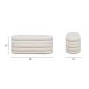 Fuji 49" Upholstered Oval Storage Bench, Ivory White Boucle