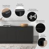 60" W X 30" H X 16" D Cupboard for Kitchen Furniture Sideboard Storage Cabinet Simply Modern 4 Console Table Doors and Shelves