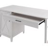 Computer Desk With Storage | Farmhouse PC Table for Home Office 54W Pure White Oak Lift Up Table Furniture Gamer Desks Pliante
