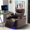 Power Motion Recliner with USB Charging Port and Hidden Arm Storage 2 Convenient Cup Holders Design and 360¬∞ Swivel Tray Table