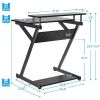 27-Inch Computer Desk,Small Desk with Monitor Shelf , Unique Z-Shaped Compact Study Writing Table for Home Office Free Shipping