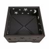 26 Inch Square Fire Pit with BBQ Grill, Outdoor Wood Burning Firepit with Poker