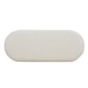 Fuji 49" Upholstered Oval Storage Bench, Ivory White Boucle