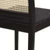 Panama 26.5" Curved Back Cane Rattan Counter Stool, Set of 2, Ebony Black Boucle