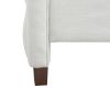 Marcella Upholstered Shelter Headboard Bed Set, King, Antique White Polyester