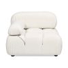 Marcel 36" Bubble Modular Modern Lounge Arm Chair, Ivory White Boucle