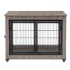 Dog Crate Furniture, Large Dog Kennel, 38"Wooden Pet Furniture with Pull-Out Tray, Home and Indoor Use