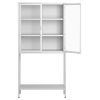 59"H Heavy Duty Metal Storage Cabinet, Display Storage Cabinet with Glass Doors and 2 Adjustable Shelves