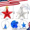 36Pcs Patriotic Star Ornaments Memorial Day Independence Day Labor Day Veterans Day Decorations for Home Party Christmas Tree Decor; Blue Red and Silv