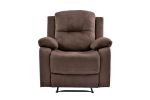 Elegant Modern Chocolate Color Microfiber Motion Recliner Chair 1pc Couch Manual Motion Plush Armrest Tufted Back Living Room Furniture