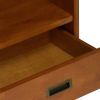 Draper SOLID HARDWOOD 35 Inch Mid Century Modern Wide Bookcase and Storage Unit in Teak Brown, For the Living Room, Study Room