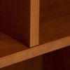 Draper SOLID HARDWOOD 35 Inch Mid Century Modern Wide Bookcase and Storage Unit in Teak Brown, For the Living Room, Study Room