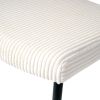 Modern Beige simple dining chair Fabric Upholstered Chairs home bedroom stool back dressing chair black metal legs(set of 2)