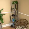 Corner Shelf, 5 Tier Corner Bookshelf, 70" Tall Display Organizer Storage Stand, Multipurpose Shelving Unit Ladder Shelf for Living Room, Home Office