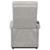 Beige Upholstered Power Lift Recliner with Wired Remote