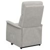 Beige Upholstered Power Lift Recliner with Wired Remote