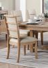 Light Oak Finish Beautiful Dining Chairs Set of 2pc, Upholstered Seat and Back Beige Fabric Rustic Look Ladderback Wooden Dining Kitchen Furniture