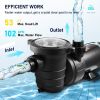 VEVOR Swimming Pool Pump 2.0HP 115V 1500W, Single Speed Pumps for Above Ground Pool, Powerful Self Primming Pool Pumps w/ Strainer Basket