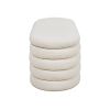 Fuji 49" Upholstered Oval Storage Bench, Ivory White Boucle