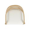 Americana Mid-Century Modern 26" Cane Back Counter Stool, Ivory White Boucle