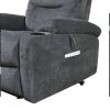 Liyasi Electric Power Lift Recliner Chair with Massage and Heat for Elderly, 3 Positions, 2 Side Pockets, Cup Holders, USB Charge Ports