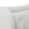 Marcella Upholstered Shelter Headboard Bed Set, King, Antique White Polyester