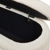 Fuji 49" Upholstered Oval Storage Bench, Ivory White Boucle