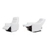 Bloomy 35.5" High-Back Power Recliner Motion Chair, Chiffon White Boucle
