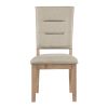 Light Oak Finish Beautiful Dining Chairs Set of 2pc, Upholstered Seat and Back Beige Fabric Rustic Look Ladderback Wooden Dining Kitchen Furniture