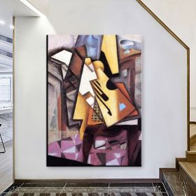 Hand Oil Painting Guitar On A Chair Abstract Original Abstract Painting Original Oil Painting Abstract Wall Art Canvas Living Room Decoration (Style: 01, size: 150X220cm)