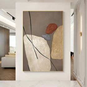 Handmade Abstract Art Hand Painted Yellow Gray Abstract Original Oil Painting Handmade Wall Art Paintings Decoration Home Living Room hallway bedroom (Style: 02, size: 150X220cm)