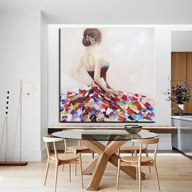 Hand Painted Oil Paintings Hand Painted Wall Art Abstract Modern Nude Girl Naked Girl  Living Room Hallway Luxurious Decorative Painting (Style: 01, size: 70x70cm)