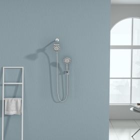 4.7 in. Dual Multi Function ABS Rainfall Shower Head With 7-mode Handheld Spray Combo (Shower head size: 4.7 inch, Color: Chrome)