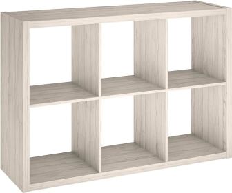 ClosetMaid 6 Cube Storage Shelf Organizer Bookshelf with Open Back, Vertical or Horizontal, Easy Assembly, Wood, White Finish (Color: Bleached Walnut  6)